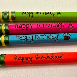 Geburtstagsbleistifte, Ticonderoga # 2 Bleistifte, Bleistifte mit Gravur, Studenten Geschenk, Klassenzimmer Bleistifte, Party Favor, Lehrer Geschenk, Schulbedarf