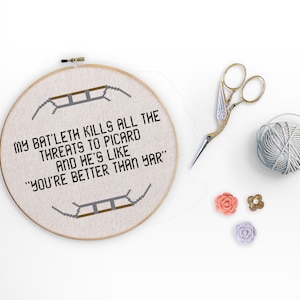 Star Trek Next Generation Worf My Bat&#39;leth Cross Stitch