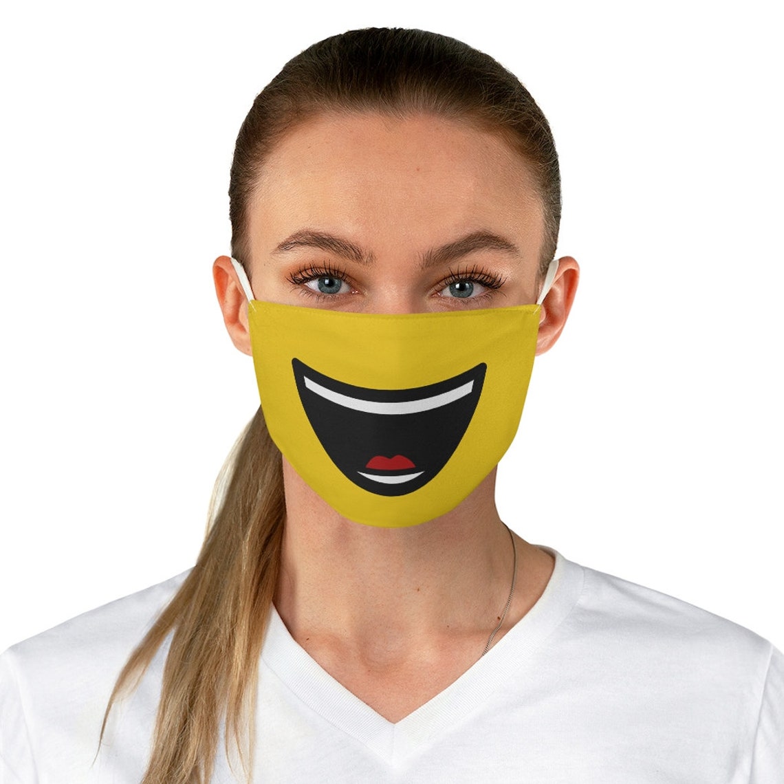 Block Man Laugh Face Mask Funny Smile Face Mask for Adults Etsy