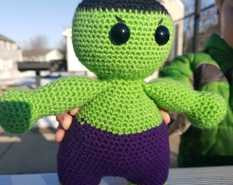 DIGITAL PATTERN Hulk Inspired Stuffed Crochet Amigurumi
