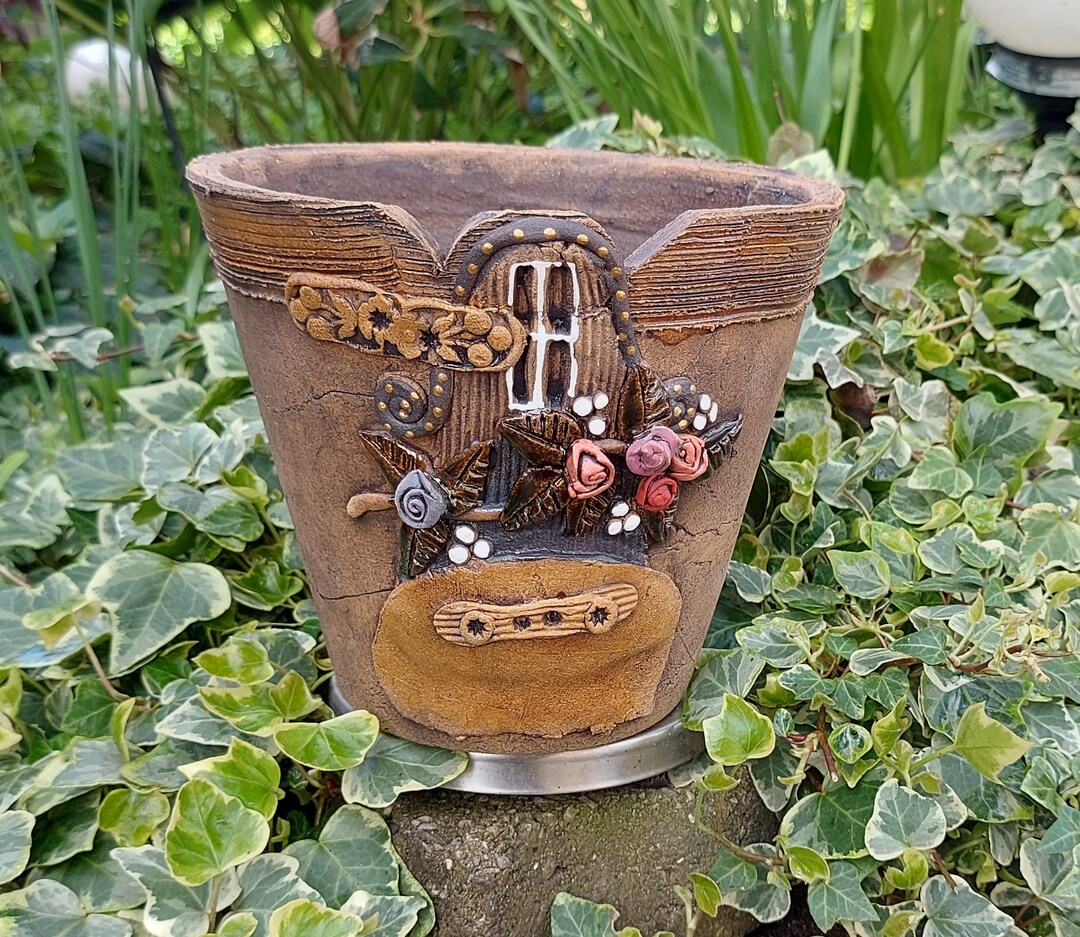 Blumentopf keramik HäuschenmotivPflanztopf keramikÜbertopf Etsy.de