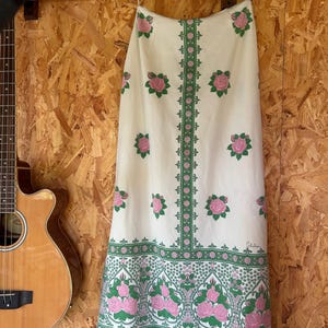 Vintage 1970s Maxi Skirt by Miss Shaheen, California, Hawaii, fits Waist 28&quot;