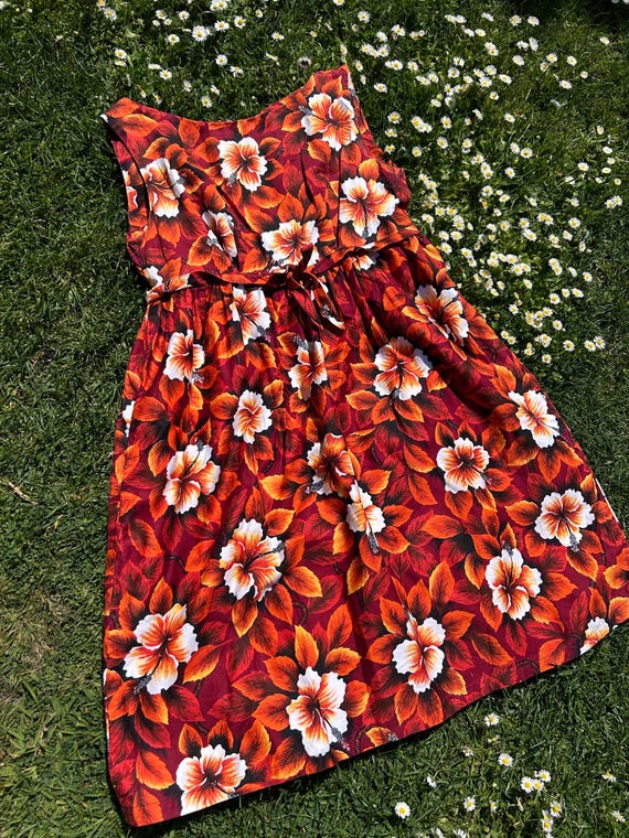 1950s mini dress Vintage Mini Dress by Evelyn Margolis, Hawaii, 1950s 1960s Cotton, Vgc