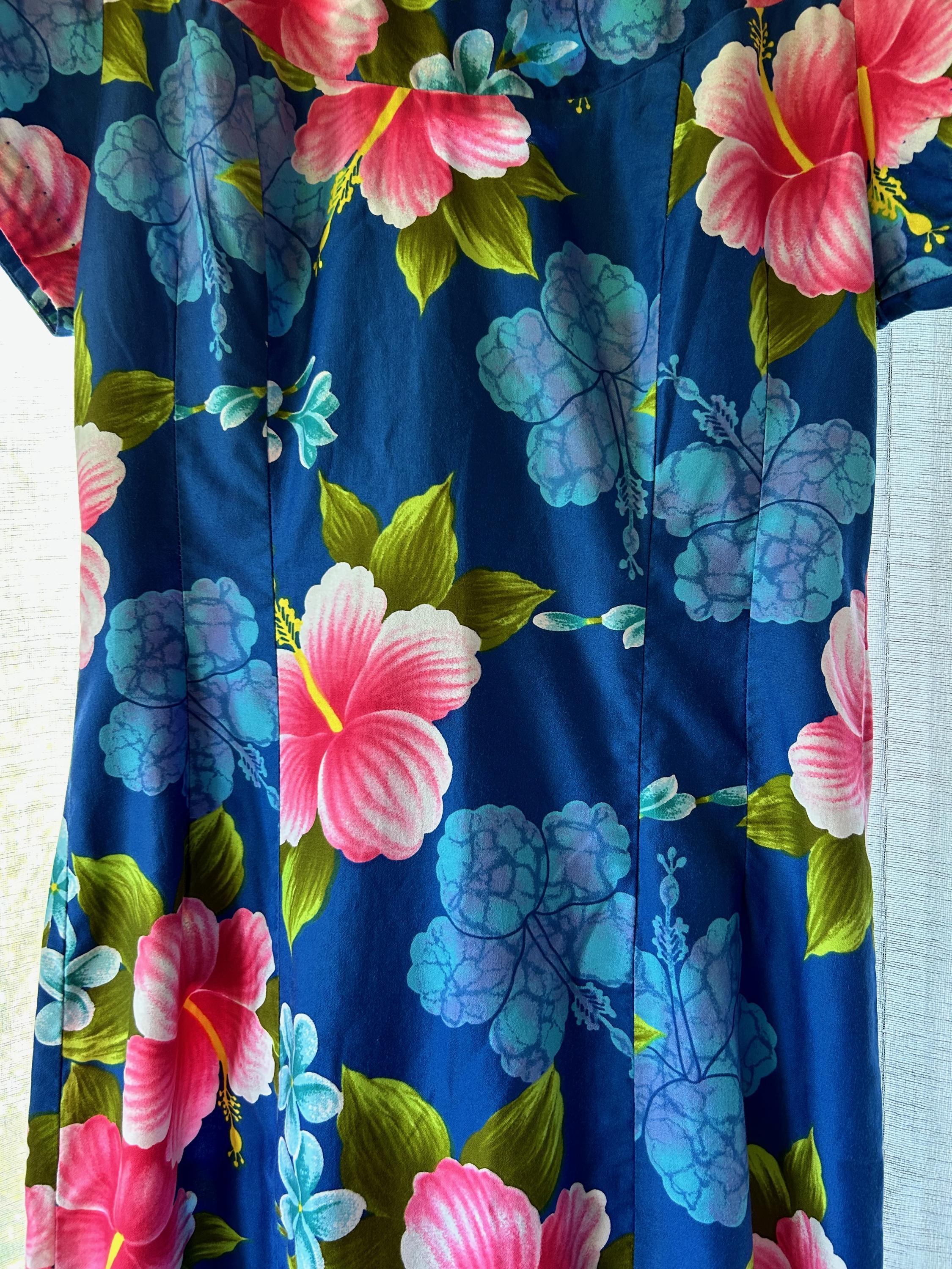 Vintage Hawaiian Muumuu Dress, 1960s Cotton Floral Maxi, Made in Hawaii ...