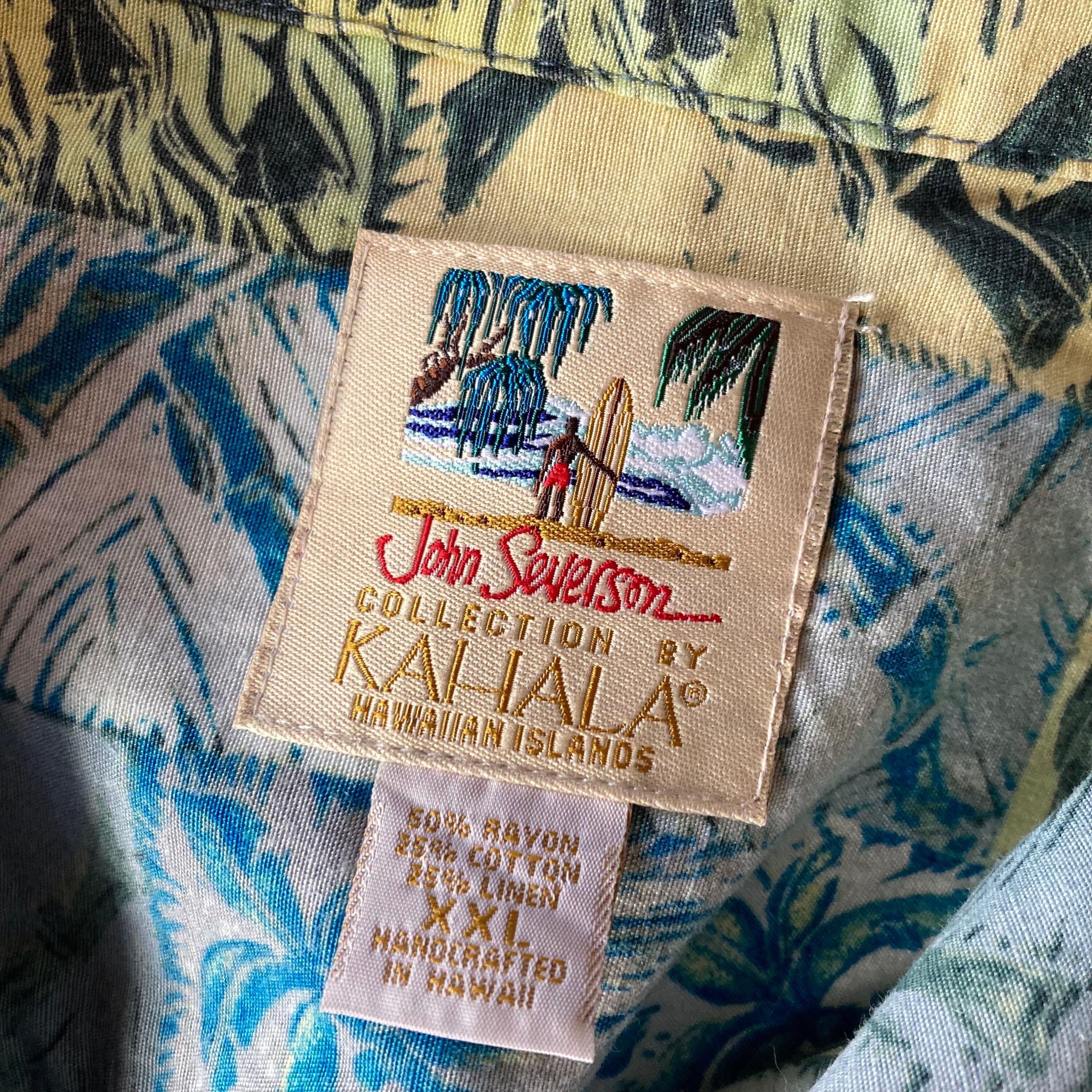 Chemise Hawaïenne Homme John Severson Kahala Taille L - Imprimé Tortues Poissons Fleurs