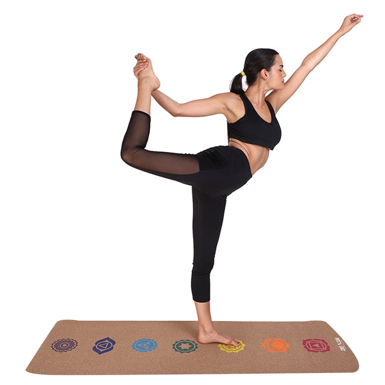 7 Chakra Cork Non Slip Vinyasa Ashtanga Hot Dry Yoga Mat 2.5 Etsy