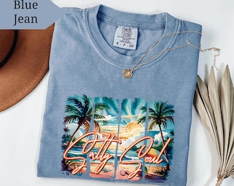 Comfort Colors® Salty Soul Shirt, Comfort Colors® Tee, Beach T-Shirt, Retro Summer Shirt, Beachy Shirt, Salty Beach Shirt, Ocean Lover