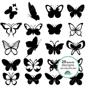 Butterfly silhouette SVG, Butterflies PNG, Butterfly eps, dxf, Butterflies SVG cutting files, Butterfly clipart, Butterfly vector