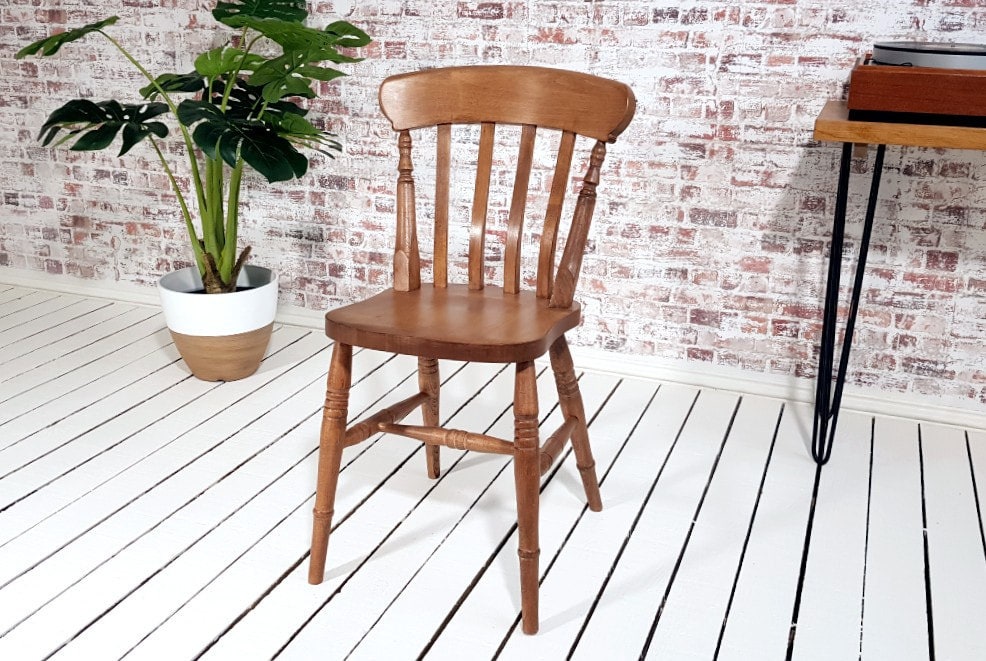 Antique pine kitchen sale chairs