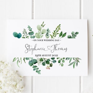Personalised Wedding Card | Newly Married Couple Greeting Card | Congratulations Wedding Card | Wedding Gift Card | Watercolour