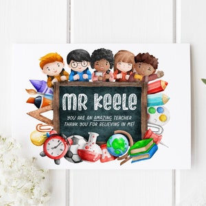 carte de professeur personnalisée | Merci professeur carte de vœux | Merci professeur | Cadeau pour professeur | Aide maternelle | Meilleur professeur | AT