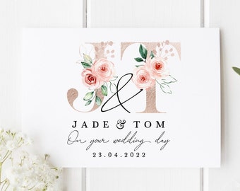 Personalised Wedding Card | Newly Married Couple Greeting Card | Congratulations Wedding Card | Wedding Gift Card | Watercolour