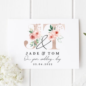 Personalised Wedding Card | Newly Married Couple Greeting Card | Congratulations Wedding Card | Wedding Gift Card | Watercolour