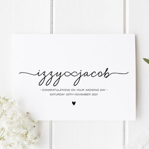 Personalised Wedding Card, Newly Married Couple Greeting Card, Congratulations Wedding Card, Wedding Gift Card, Watercolour