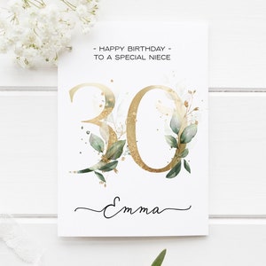 30th Birthday Card | Personalised 30th Birthday | Niece Birthday Card | 30th Birthday Card for Her | 30 | Special Niece |