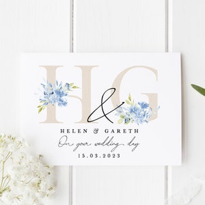 Personalised Wedding Card | Newly Married Couple Greeting Card | Congratulations Wedding Card | Wedding Gift Card | Watercolour