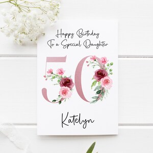 50e anniversaire | 50e anniversaire personnalisé | Carte d'anniversaire fille | 50e anniversaire pour elle | 50 | Ami spécial ||