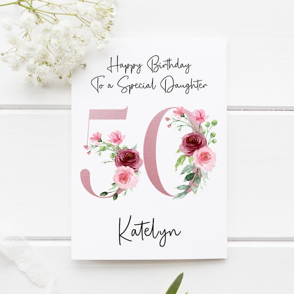 50th Birthday Card | Personalised 50th Birthday | Daughter Birthday Card | 50th Birthday Card for Her | 50 | Special Friend ||