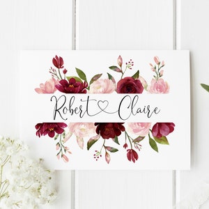 Carte de mariage personnalisée | Carte de voeux pour couples nouvellement mariés | Carte de mariage de félicitations | Carte-cadeau de mariage | Aquarelle