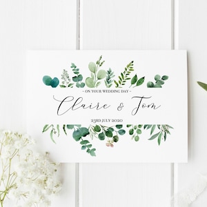 Carte de mariage personnalisée | Carte de voeux pour couples nouvellement mariés | Carte de mariage de félicitations | Carte-cadeau de mariage | Aquarelle