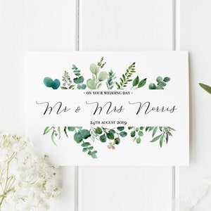 Personalised Wedding Card | Newly Married Couple Greeting Card | Congratulations Wedding Card | Wedding Gift Card | Watercolour
