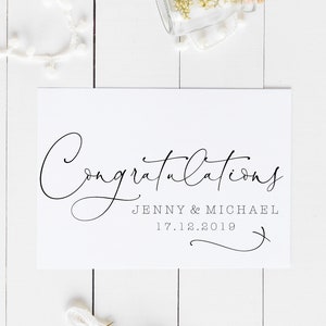 Carte de mariage personnalisée | Carte de voeux pour couples nouvellement mariés | Carte de mariage de félicitations | Carte-cadeau de mariage | Aquarelle