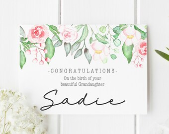 Personalised New Baby Card | Congratulations Baby | Congratulations Baby Card | Baby Girl | Baby Boy | Baby Girl |