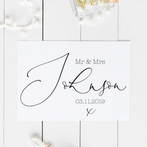 Personalised Wedding Card | Newly Married Couple Greeting Card | Congratulations Wedding Card | Wedding Gift Card | Watercolour