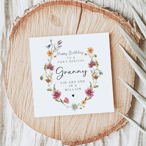 carte d'anniversaire de grand-mère | carte d'anniversaire de grand-mère | Carte d'anniversaire de nounou pour elle | Cadeau grand-mère | Personnalisée Nanna Nanna | à ma grand-mère |