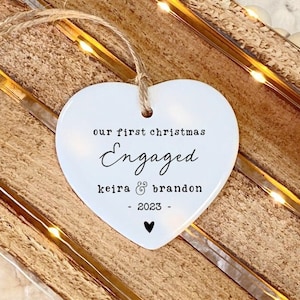 First Christmas Engaged Ornament | Personalised Engagement Ornament | Engagement Gift | Engaged | Couple Christmas Gift |Engagement Keepsake