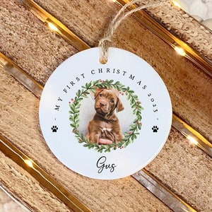 Personalised Dogs First Christmas Bauble | Personalised Christmas Ornament | Pet Bauble Keepsake | Puppy Gift |