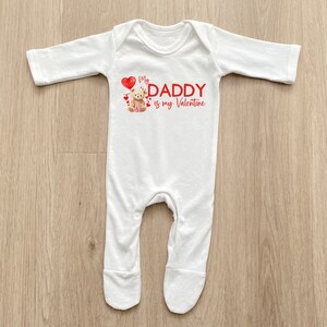 Personalised Baby Valentines Vest - Daddy&#39;s Little Valentine Baby Vest - Mummy&#39;s Valentine - Valentines Baby Outfit - Valentines Babygrow