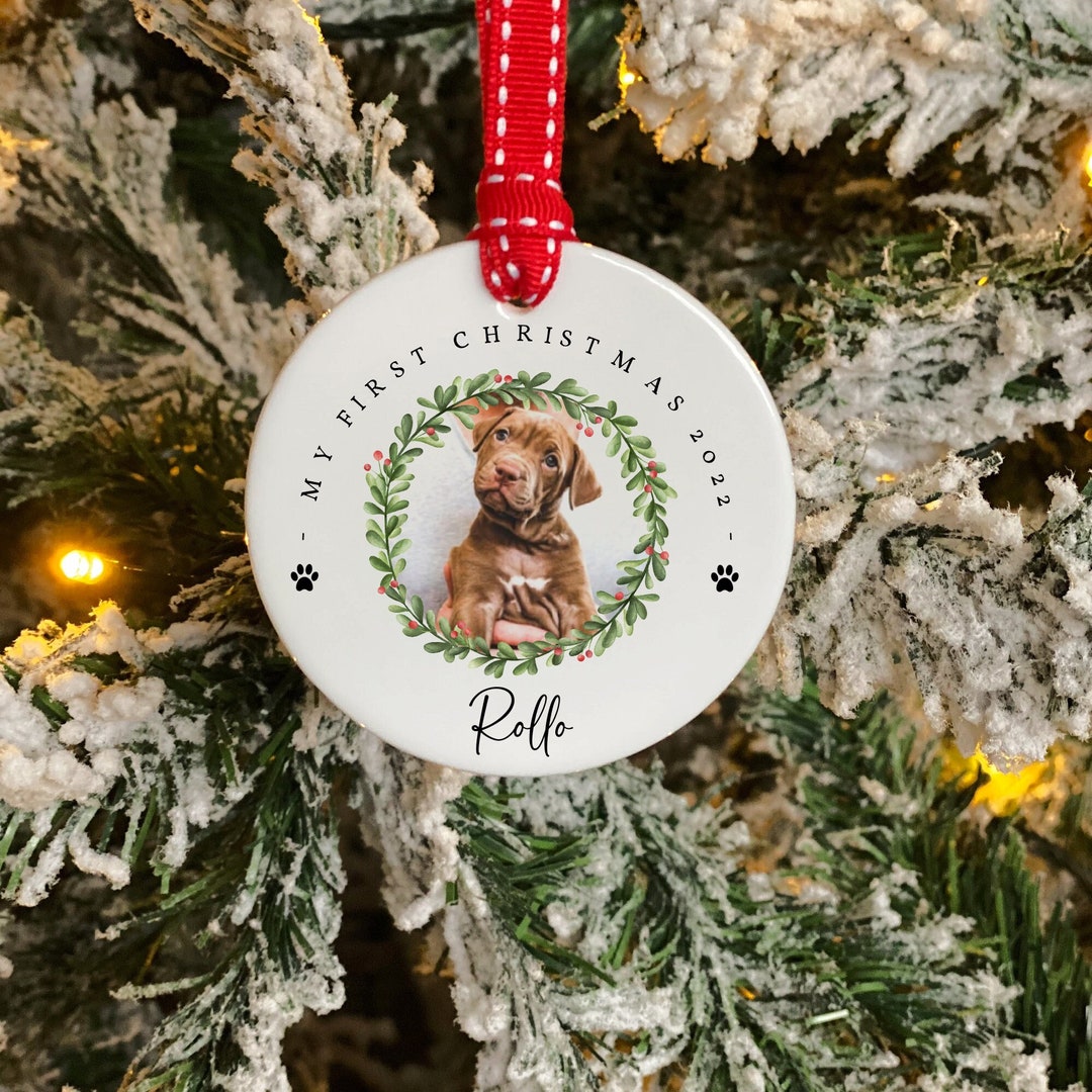 Personalised Dogs First Christmas Bauble Personalised Etsy UK