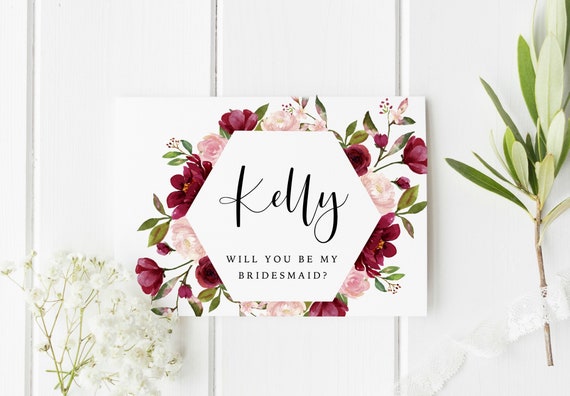 Invitation Wedding Personalised Will You Be My Bridesmaid Card 