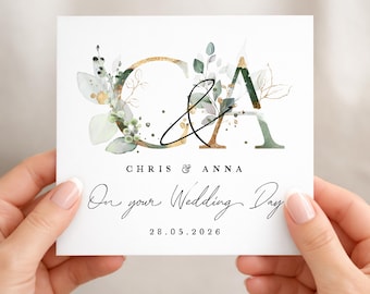 Personalised Wedding Card for Couple, Custom Names Wedding Card, Unique Wedding Gift, Congratulations Card