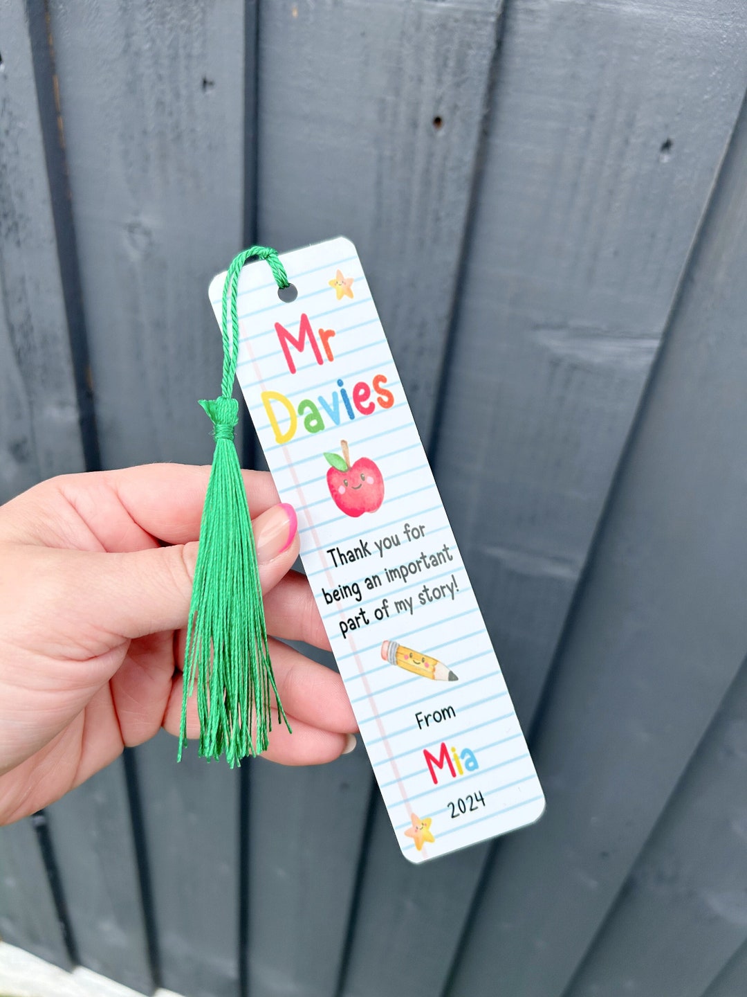 Personalised Teacher Gift | Thank You Teacher Gift | Teacher Bookmark ...