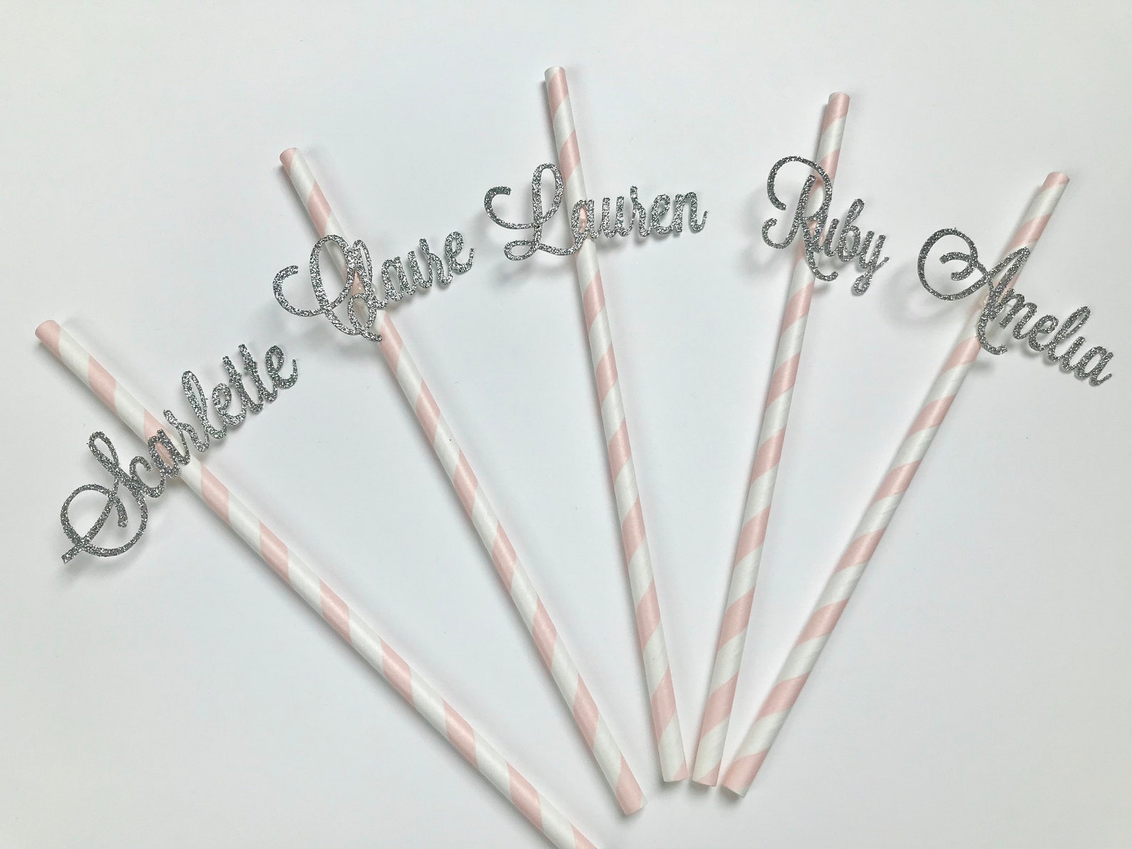 Personalised Glitter Name Paper Straws Personalised Name | Etsy