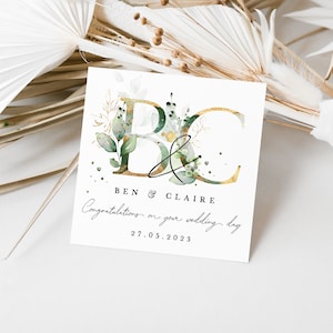 Carte de mariage personnalisée Carte de voeux pour couples nouvellement mariés Carte de mariage de félicitations Carte-cadeau de mariage Aquarelle image 5