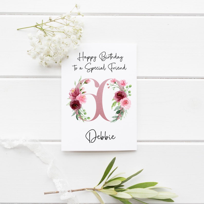 Personalised Birthday Card For Bestie Best Friend 60th Birthday