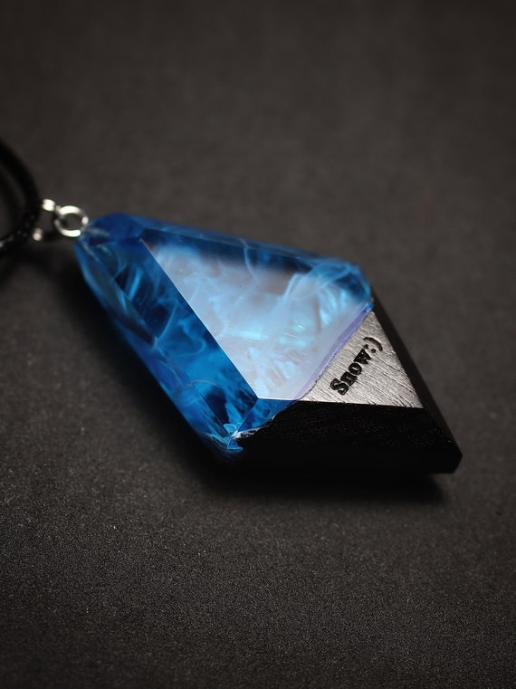 Wood Resin Pendant Mountain Panorama. Secret Magical World