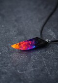 Wood resin pendant Aurora borealis Glow in the dark product logo