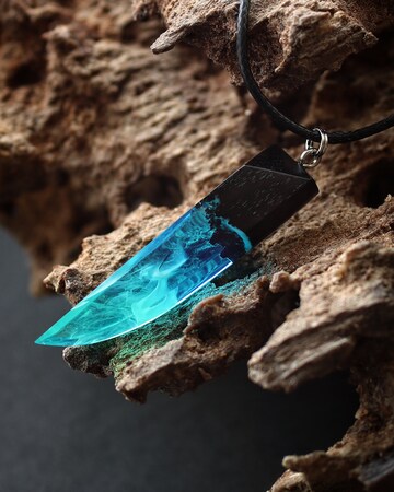 Resin necklace • Handmade jewelry • Personalized gift • Glow in the dark • Charm necklace • Northern lights pendant
