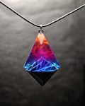Northern lights Wood resin jewelry  Aurora borealis Wood resin necklace Resin wood pendant Glow in the dark product logo