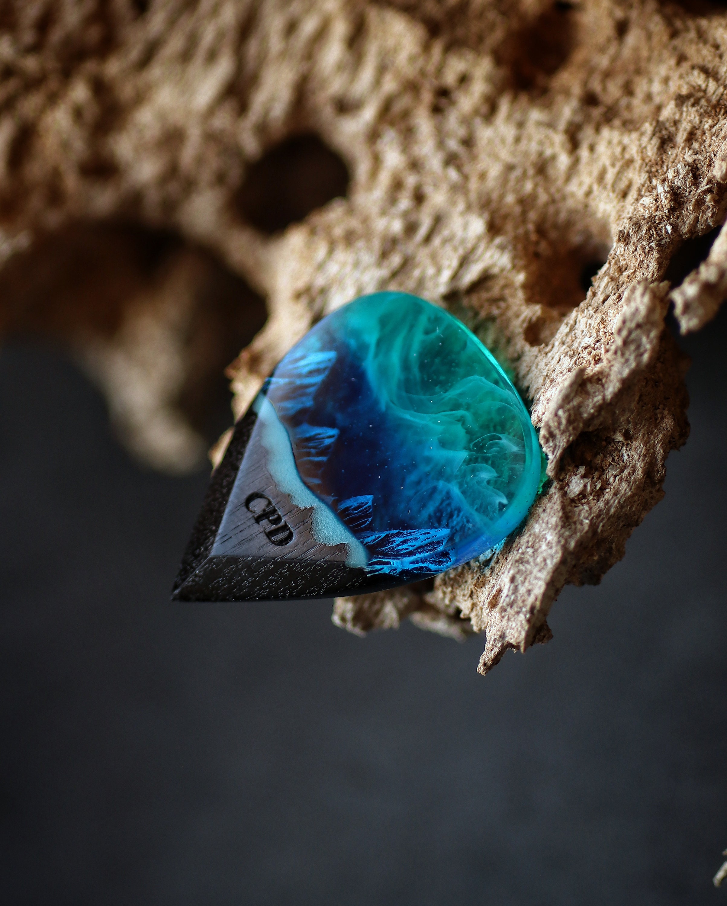 Wood Resin Guitar Pick Northern Lights Best Musician Gift - Etsy