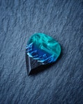 Wood resin guitar pick Northern Lights Best musician gift product logo