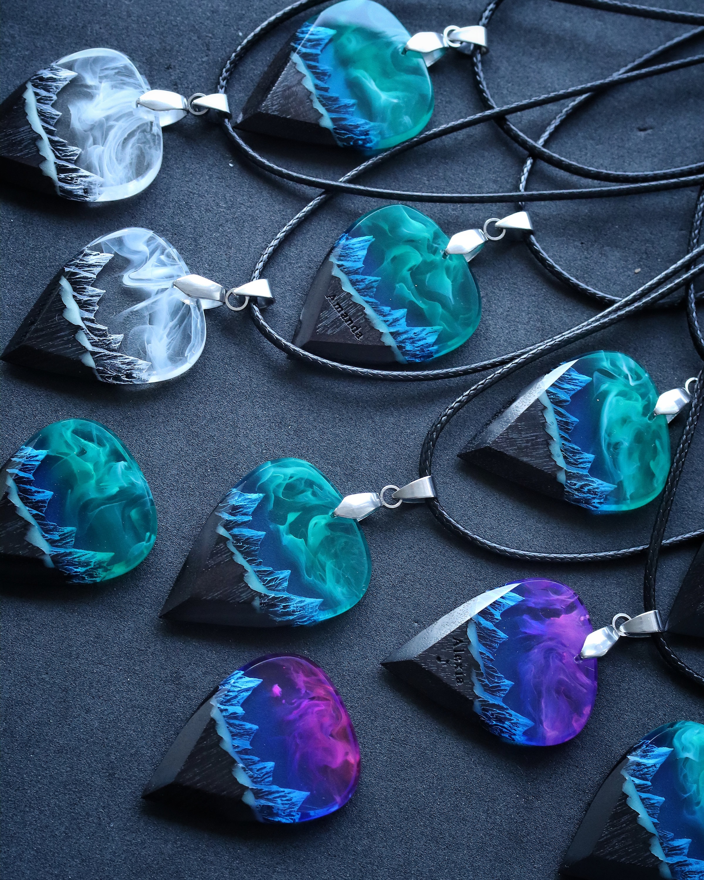 Wood Resin Guitar Pick Northern Lights Best Musician Gift - Etsy