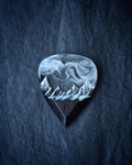 Wood resin guitar pick Glow in the dark Best musician gift product logo