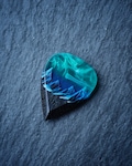 Wood resin guitar pick Northern Lights Best musician gift product logo
