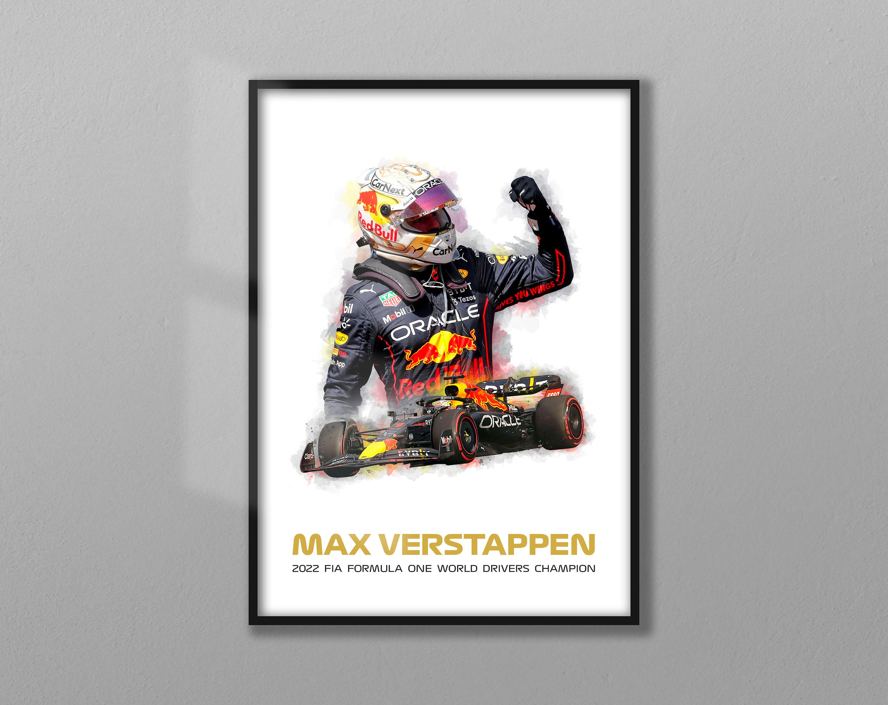 Max Verstappen F1 World Champion 22 21 Red Bull Racing Etsy Uk
