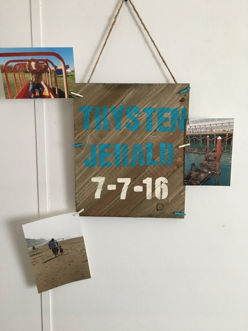Personalized Wall Hanging With Photo Clips Etsy
